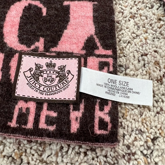 Juicy Couture Y2K Logo Wool Scarf - Picture 3 of 3